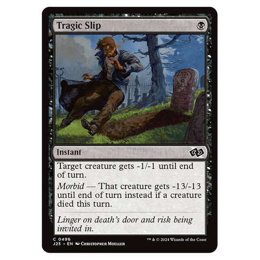 Tragic Slip 0496 card from the Magic The Gathering set Foundations Jumpstart