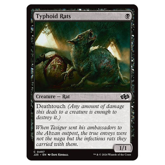 Typhoid Rats 0497 card from the Magic The Gathering set Foundations Jumpstart