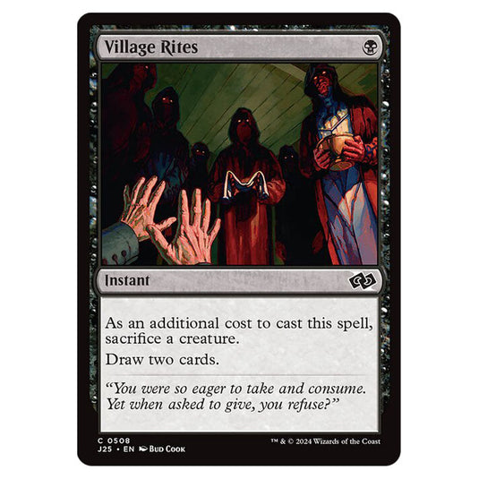 Village Rites 0508 card from the Magic The Gathering set Foundations Jumpstart