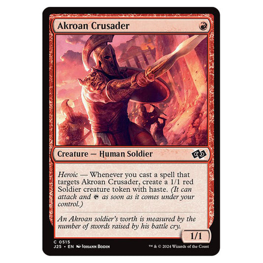 Akroan Crusader 0515 card from the Magic The Gathering set Foundations Jumpstart