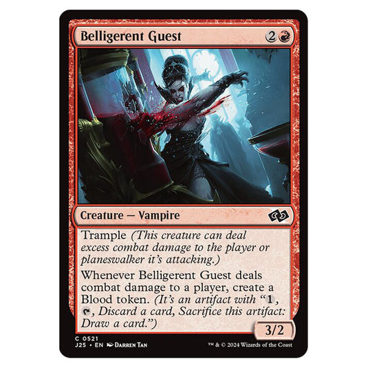 Belligerent Guest 0521 card from the Magic The Gathering set Foundations Jumpstart