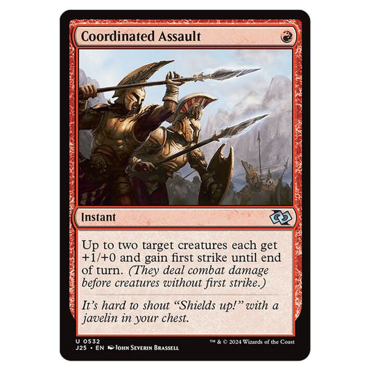 Coordinated Assault 0532 card from the Magic The Gathering set Foundations Jumpstart