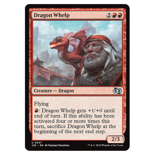 Dragon Whelp 0537 card from the Magic The Gathering set Foundations Jumpstart