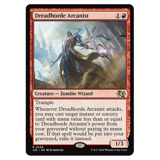 Dreadhorde Arcanist 0539 card from the Magic The Gathering set Foundations Jumpstart