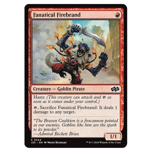 Fanatical Firebrand 0544 card from the Magic The Gathering set Foundations Jumpstart