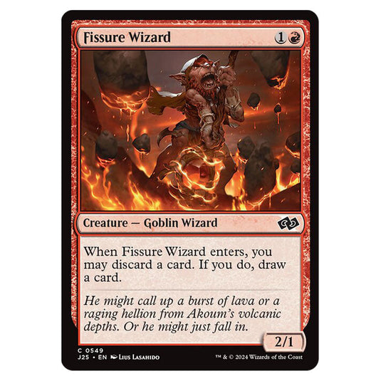 Fissure Wizard 0549 card from the Magic The Gathering set Foundations Jumpstart