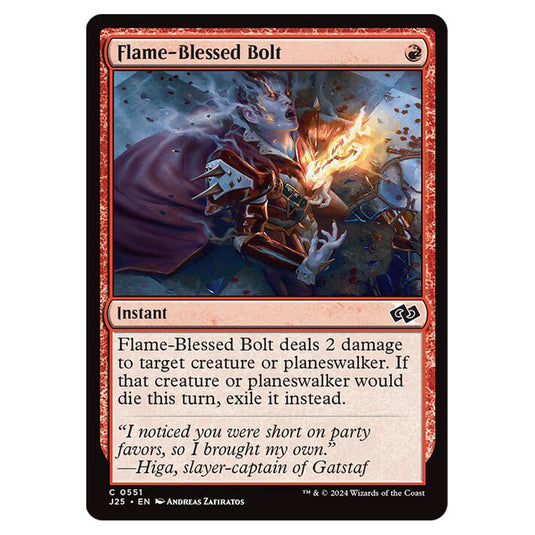 Flame-Blessed Bolt 0551 card from the Magic The Gathering set Foundations Jumpstart