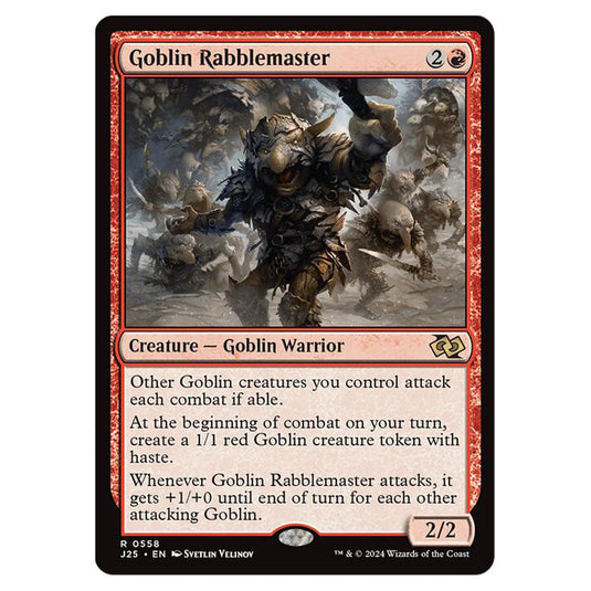 Goblin Rabblemaster 0558 card from the Magic The Gathering set Foundations Jumpstart