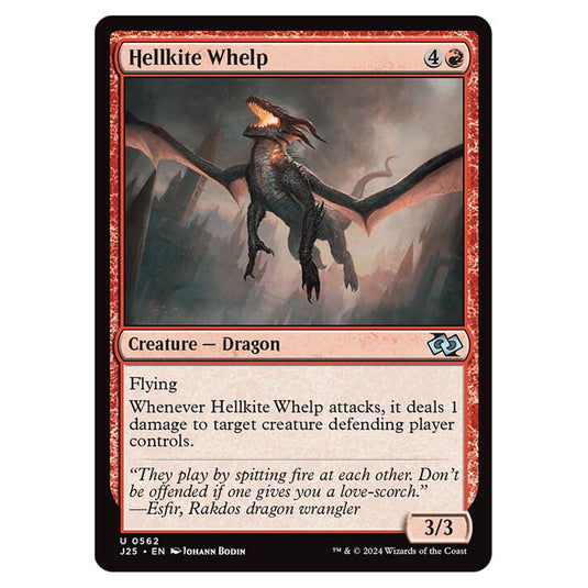 Hellkite Whelp 0562 card from the Magic The Gathering set Foundations Jumpstart