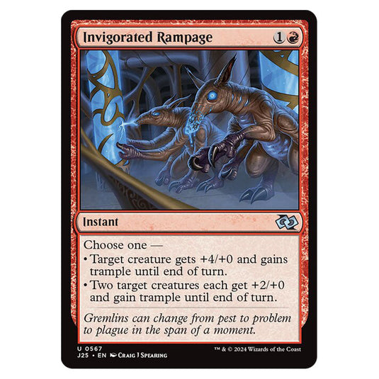 Invigorated Rampage 0567 card from the Magic The Gathering set Foundations Jumpstart