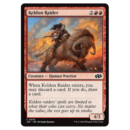 Keldon Raider 0570 card from the Magic The Gathering set Foundations Jumpstart