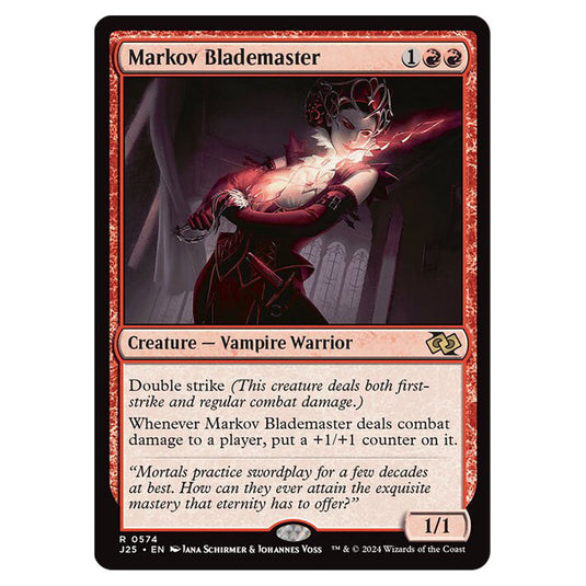 Markov Blademaster 0574 card from the Magic The Gathering set Foundations Jumpstart