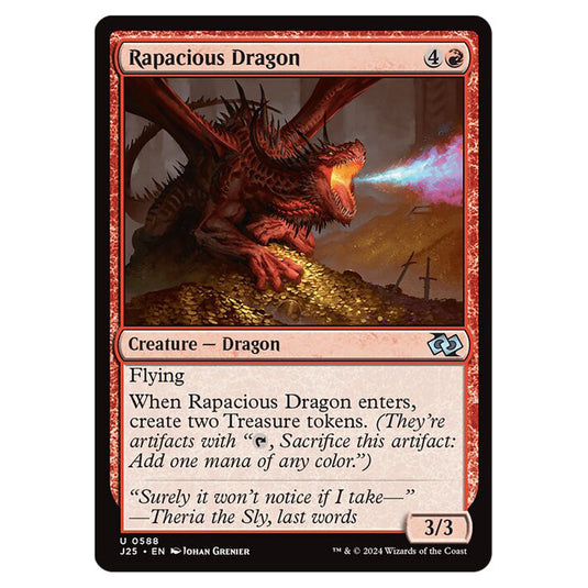 Rapacious Dragon 0588 card from the Magic The Gathering set Foundations Jumpstart