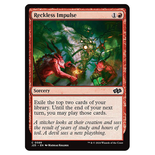 Reckless Impulse 0589 card from the Magic The Gathering set Foundations Jumpstart