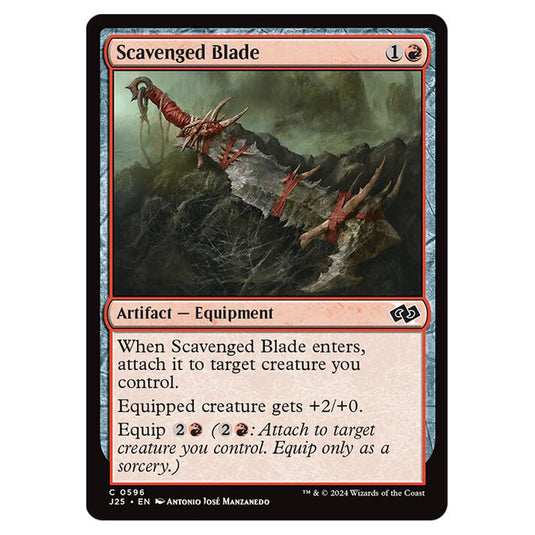 Scavenged Blade 0596 card from the Magic The Gathering set Foundations Jumpstart