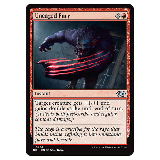 Uncaged Fury 0607 card from the Magic The Gathering set Foundations Jumpstart