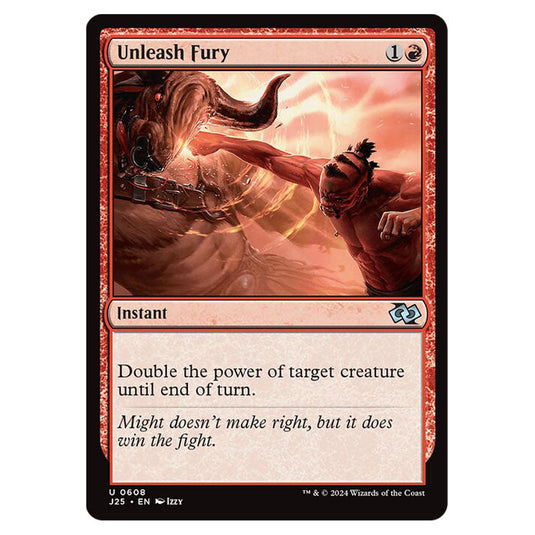 Unleash Fury 0608 card from the Magic The Gathering set Foundations Jumpstart