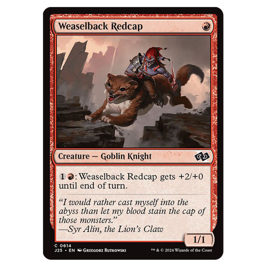 Weaselback Redcap 0614 card from the Magic The Gathering set Foundations Jumpstart