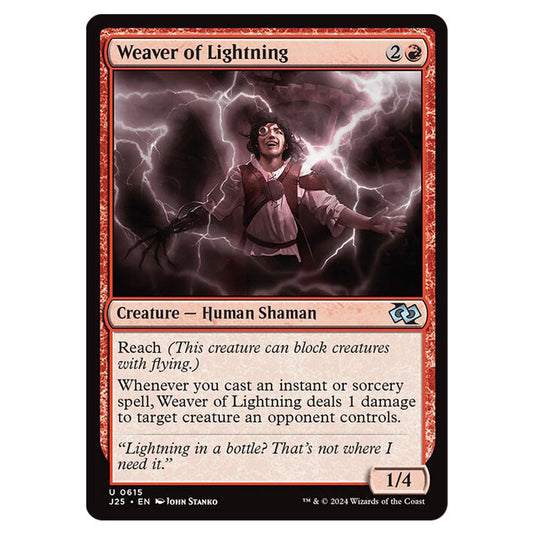 Weaver of Lightning 0615 card from the Magic The Gathering set Foundations Jumpstart