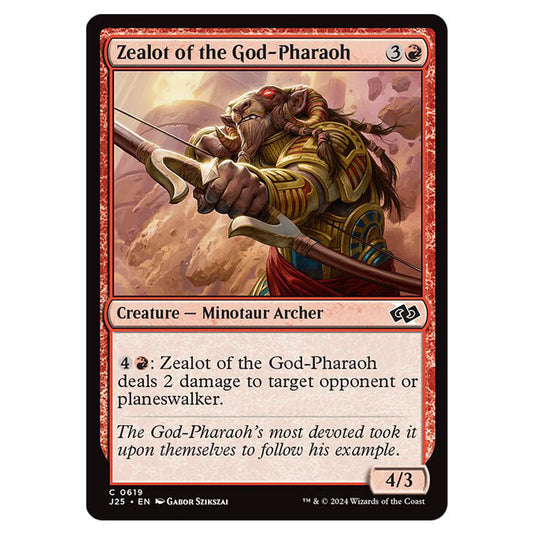 Zealot of the God-Pharaoh 0619 card from the Magic The Gathering set Foundations Jumpstart