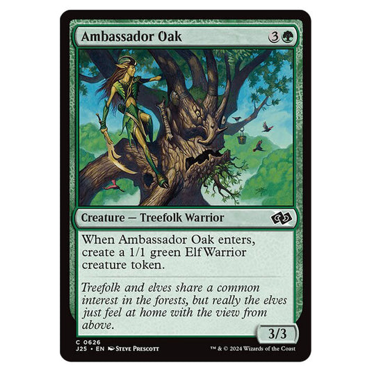 Ambassador Oak 0626 card from the Magic The Gathering set Foundations Jumpstart