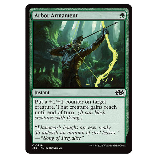 Arbor Armament 0628 card from the Magic The Gathering set Foundations Jumpstart