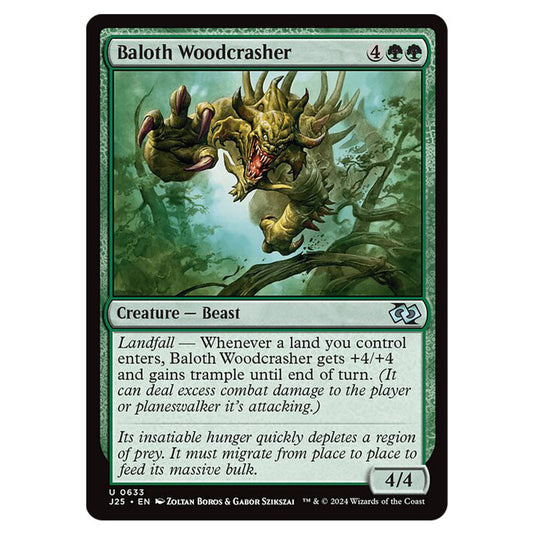 Baloth Woodcrasher 0633 card from the Magic The Gathering set Foundations Jumpstart