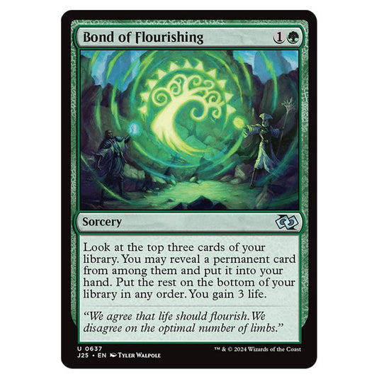 Bond of Flourishing 0637 card from the Magic The Gathering set Foundations Jumpstart