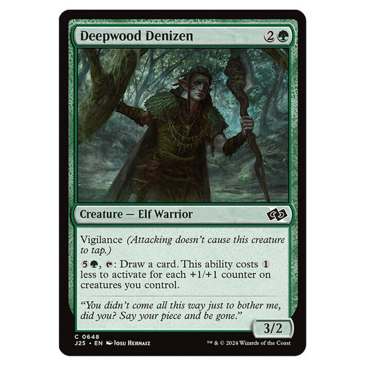 Deepwood Denizen 0648 card from the Magic The Gathering set Foundations Jumpstart