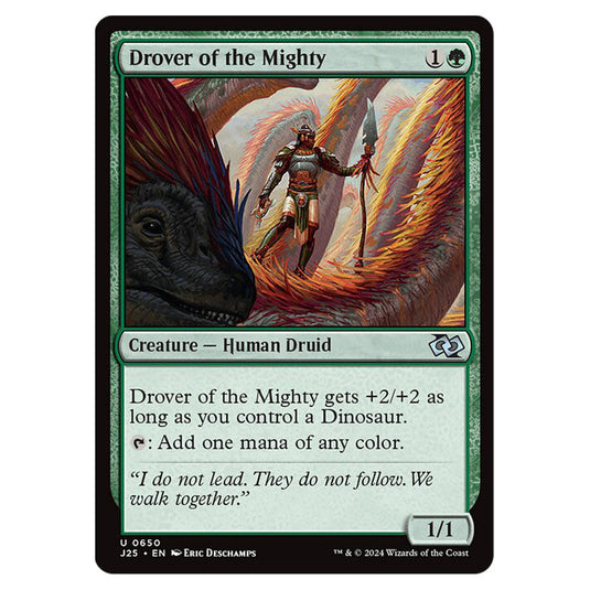 Drover of the Mighty 0650 card from the Magic The Gathering set Foundations Jumpstart