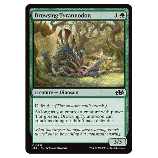 Drowsing Tyrannodon 0651 card from the Magic The Gathering set Foundations Jumpstart