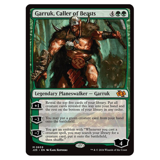 Garruk, Caller of Beasts 0659 card from the Magic The Gathering set Foundations Jumpstart