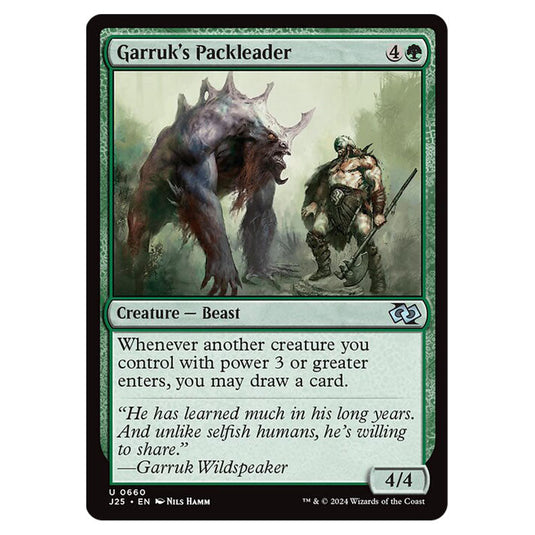 Garruk's Packleader 0660 card from the Magic The Gathering set Foundations Jumpstart