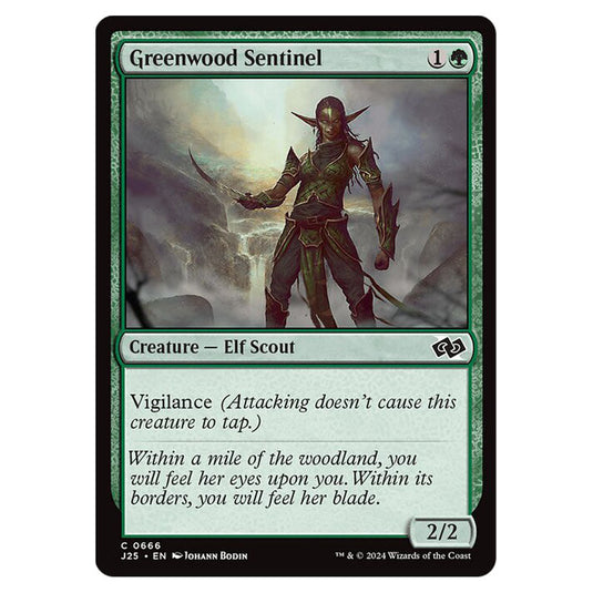 Greenwood Sentinel 0666 card from the Magic The Gathering set Foundations Jumpstart