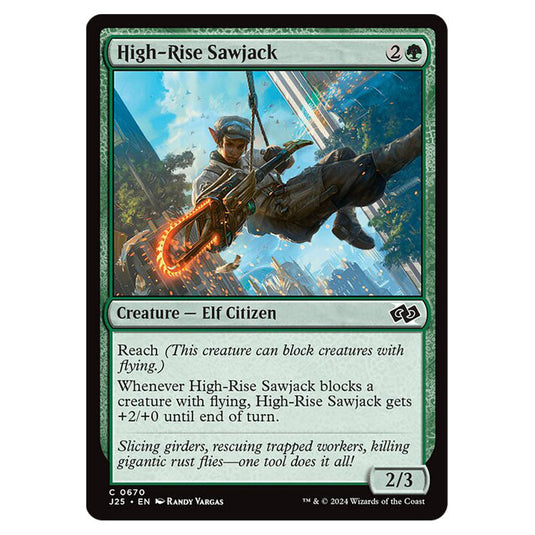 High-Rise Sawjack 0670 card from the Magic The Gathering set Foundations Jumpstart