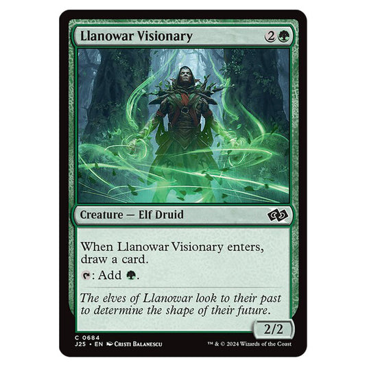 Llanowar Visionary 0684 card from the Magic The Gathering set Foundations Jumpstart