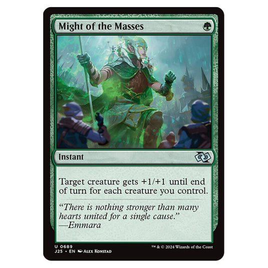 Might of the Masses 0689 card from the Magic The Gathering set Foundations Jumpstart