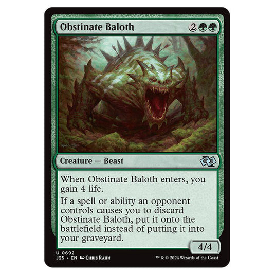 Obstinate Baloth 0692 card from the Magic The Gathering set Foundations Jumpstart