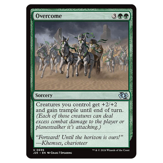 Overcome 0696 card from the Magic The Gathering set Foundations Jumpstart