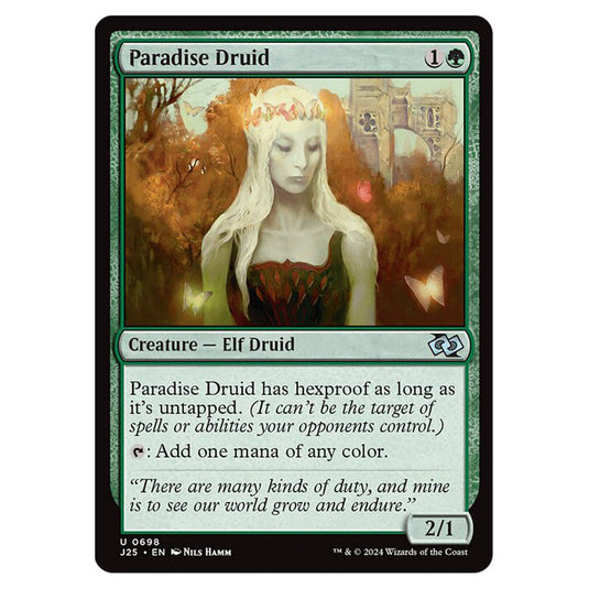 Paradise Druid 0698 card from the Magic The Gathering set Foundations Jumpstart