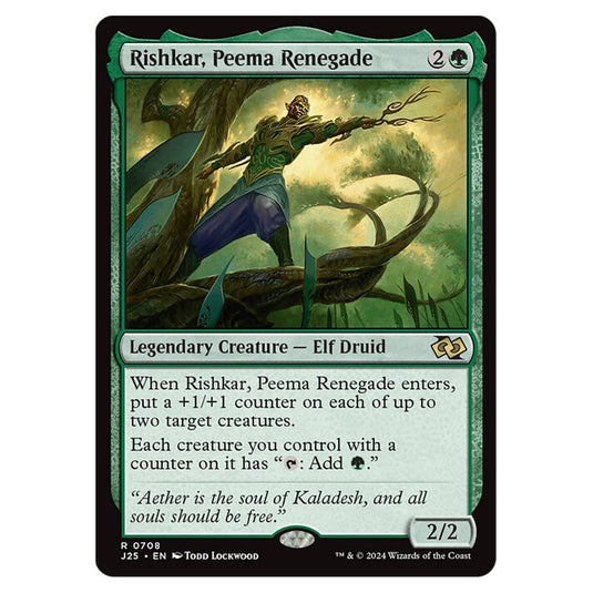 Rishkar, Peema Renegade 0708 card from the Magic The Gathering set Foundations Jumpstart
