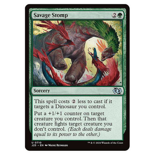 Savage Stomp 0710 card from the Magic The Gathering set Foundations Jumpstart