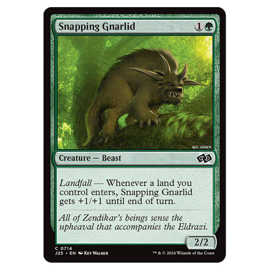 Snapping Gnarlid 0714 card from the Magic The Gathering set Foundations Jumpstart