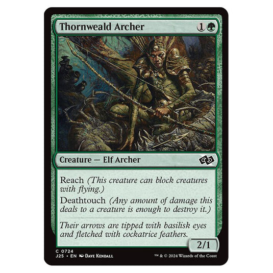 Thornweald Archer 0724 card from the Magic The Gathering set Foundations Jumpstart