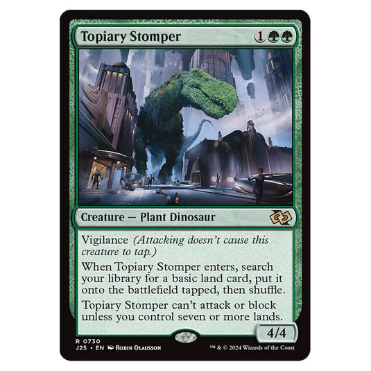 Topiary Stomper 0730 card from the Magic The Gathering set Foundations Jumpstart