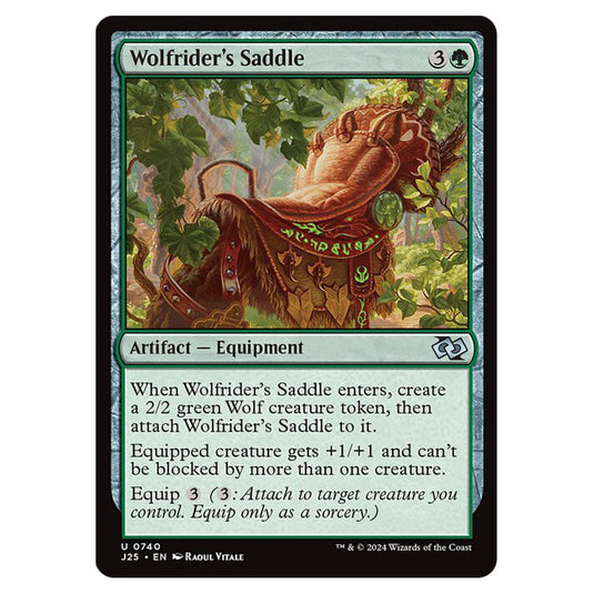 Wolfrider's Saddle 0740 card from the Magic The Gathering set Foundations Jumpstart