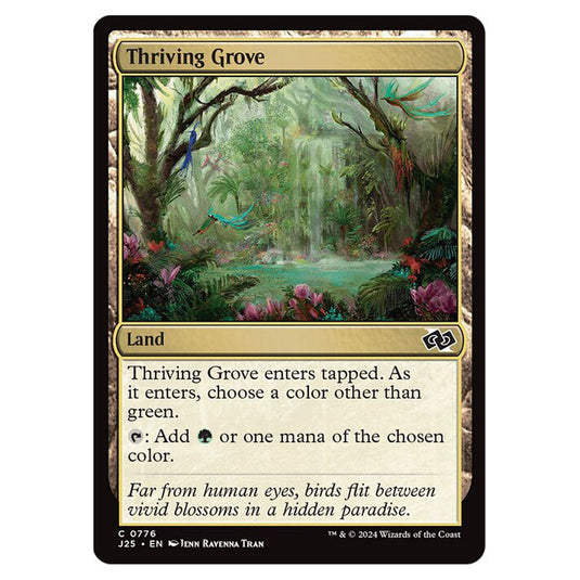 Thriving Grove 0776 card from the Magic The Gathering set Foundations Jumpstart