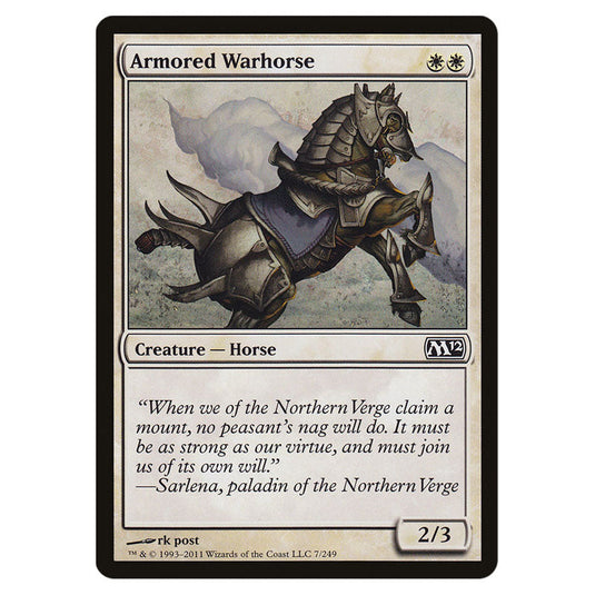 Armored Warhorse 0007 card from the Magic The Gathering set Magic 2012