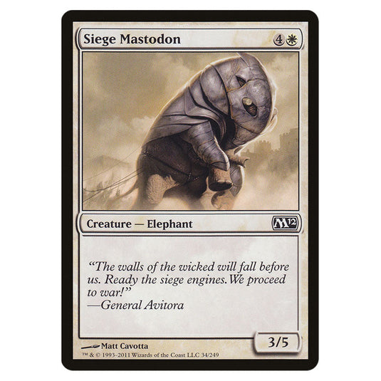 Siege Mastodon 0034 card from the Magic The Gathering set Magic 2012