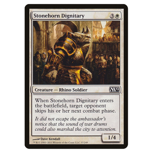 Stonehorn Dignitary 0037 card from the Magic The Gathering set Magic 2012